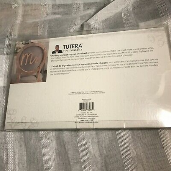 Davidtutera WEDDING RECEPTION “Mr. “ Chair sign hold tone cursive - Picture 5 of 9